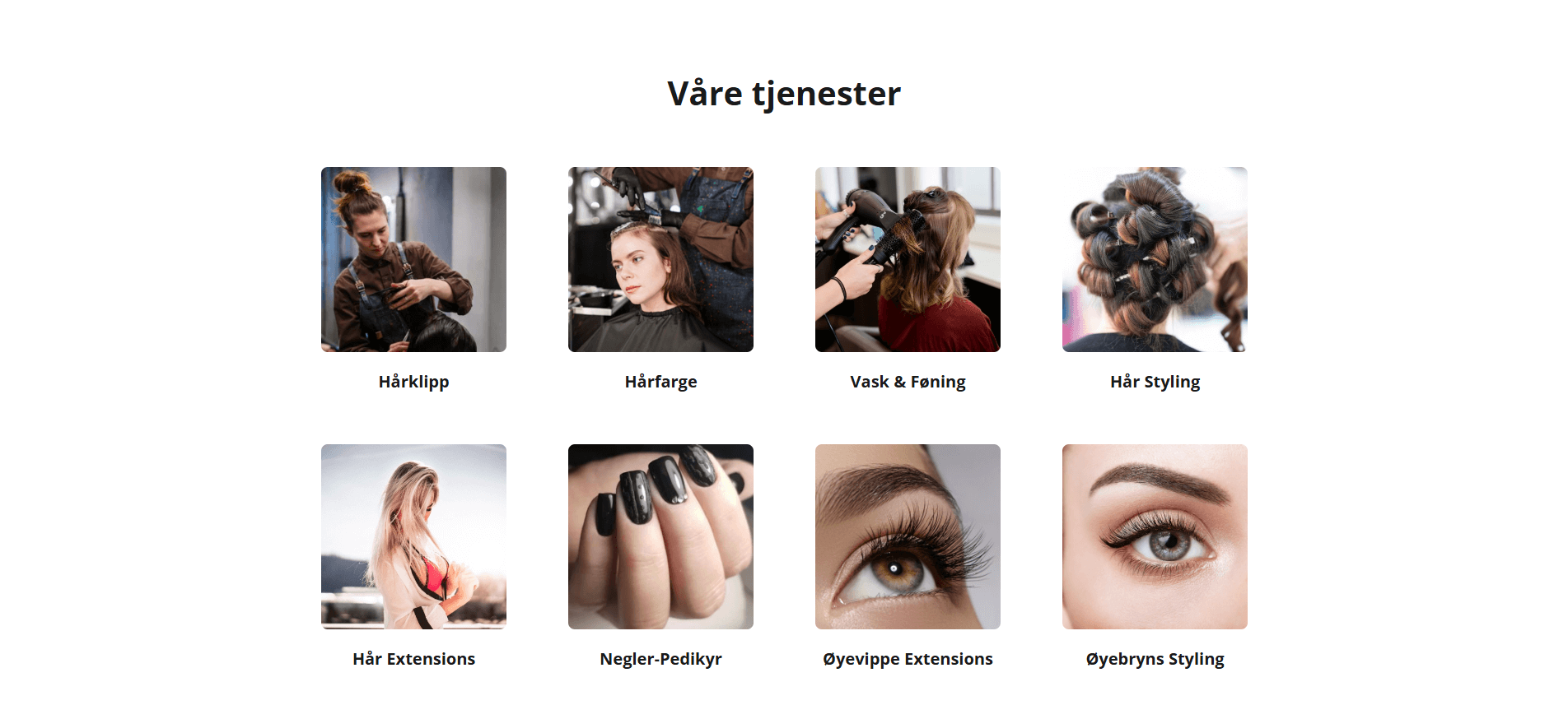 Блок услуг салона красоты Salong Eureka