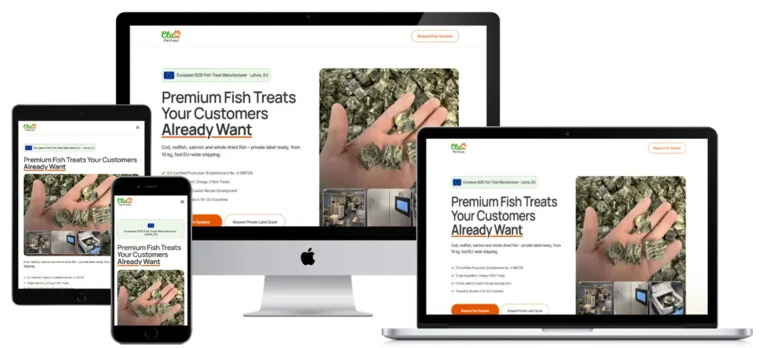 мокап сайта claw petfood на четырех девайсах